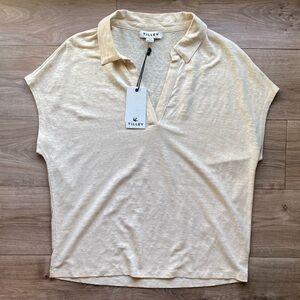 NWT Tilley Linen Open Collar Tee